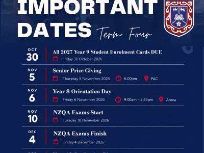 Important Dates Term 4